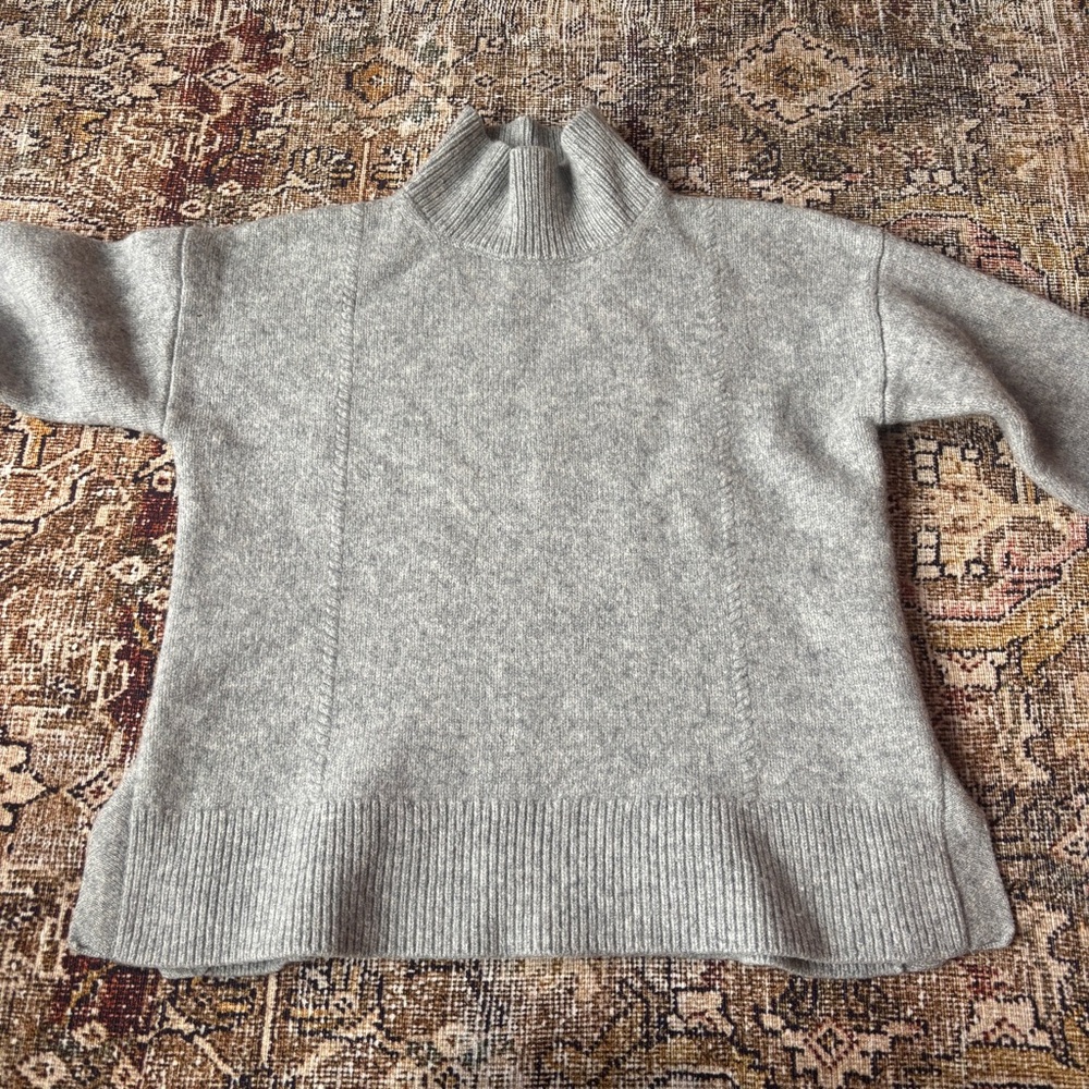 GANT Gray Cashmere Blend Turtleneck Sweater Women’s Small Cozy Knit - Picture 5 of 10
